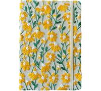 ipoul Daisy Gift, Flower Journal, Embroidered Notebook, Beautiful Journals for Women, 8"x6", Hardcover, Lay Flat, A5, Lined Paper, Wide Ruled Page, Writing Journal, Yellow Daisy, with Elastic Band