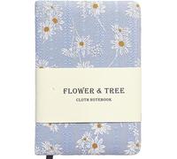 ipoul Daisy Gifts for Women, A6 Pocket Notebook, Floral Fabric Journal, 4x6, Lined Paper & Blank Sketchbook, Cute Small Notebook, Daisy Floret Blue Journal, Gift for Girls.