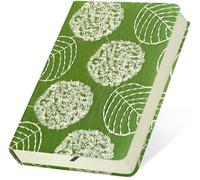 ipoul Embroidered Mini Notebook for Girl, Small Fabric Hardcover Journal, A6, 264 Pages, 4x6 Lined Notebook & unlined Sketchbook, Cute Diary, Pocket Notepad Kids Journal, Green Leaf.