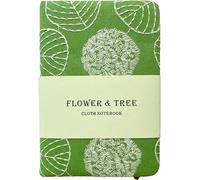 ipoul Embroidered Mini Notebook for Girl, Small Fabric Hardcover Journal, A6, 264 Pages, 4x6 Lined Notebook & unlined Sketchbook, Cute Diary, Pocket Notepad Kids Journal, Green Leaf.