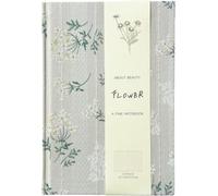 ipoul Floral Journal for women, Floret Printed Fabric Cloth Hardcover, A5, 200 Pages, 6x8 Medium Ruled Notebook, Similar Embroidered Linen Journal, Lay Flat Church Notes Notebook, Beige