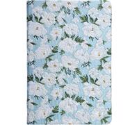 ipoul Floral Notebook, Cute Journal, A5, 8x6, Wide Rule, Lined, Diary for Women, Blue, Hard Cover, Lay Flat, Pretty Notebook, Writing Journal, White Gardenia