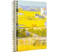 ipoul Large Spiral Notebook, B5, 8x10, Hardcover Journal, Lay Flat, Thick, 300 Page, Lined, Wide Ruled, Vincent Van Gogh Gifts, The Harvest, Yellow
