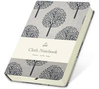 ipoul Linen Journal, Tree Printed Fabric Cloth Hardcover Notebook, B6, 264 Pages, 5x7 Small Ruled Notebook & Blank Sketchbook, Similar Embroidered Journal, Lay Flat Thick Notebook, Beige
