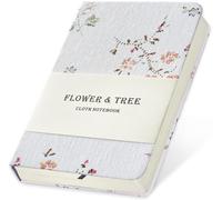 ipoul Pocket Journal, Floral Linen Notebook, Similar Embroidered, A6 Notebook, 4x6 Journal, Lay Flat, Hardcover, Lined & Unlined Sketchbook, White