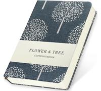 ipoul Pocket Journal, Linen Notebook, A6 Journal, 4x6, Hardcover, Lay Flat, Thick, Small, Lined Notebook & Unlined Sketchbook, The Tree of Life, Navy Blue