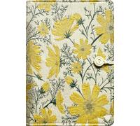 ipoul Refillable Journal, A5 Binder 6 Ring, Ruled Notebook, Lined Paper, Embroidery Fabric Cover, Budget Binder, Planner Binder, Travel Diary, Journal for Women, Yellow Daisy, Gift for Women