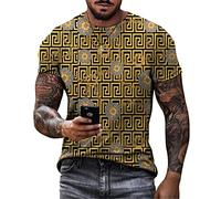 IPOVOQ Retro T Shirt for Men Hip Hop Chain 3D Print Short Sleeve T-Shirts Sport Fitness T Shirts