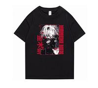 IPOVOQ Tokyo Ghoul T-Shirt Casual Anime Kaneki Ken Cosplay Graphic Printed Pullover T-Shirt Short Sleeve Soprt Tops for Women Men