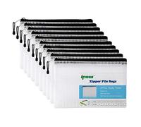 Ipow 10 Pcs A5 Zip Lock Mesh Document Files Plastic Wallet Folder Bags Travel Pouch for Organize Travel Accessories, Cosmetics, School Office Homework