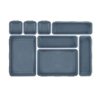 ipow 8 Pcs Interlocking Drawer Organiser Trays | 3-Size Kitchen, Bathroom, Makeup Drawer Organisers for Office Desk Storage