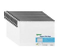 Ipow A4 Mesh Document Files Zip Lock Folder Wallets Bags 10pcs Waterproof Surface Document Zipper Storage Pouch for School Office Cosmetics Travel Accessories