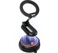 IPOW Car Phone Holder, 78+LBS Suction Power & 2400gf Magnetic Force, 360° Adjustable Dashboard Car Mount for iPhone 12-16 Pro Max Series, Secure Phone Holder with Carbon Fiber Design