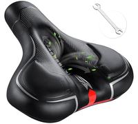 IPOW Comfort Bike Seat for Women or Men, Bicycle Saddle Replacement Padded Soft High Density Memory Foam with Dual Shock Absorbing Rubber Balls Suspension Universal Fit for Indoor/Outdoor Bikes