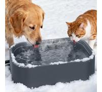 IPOW Extra Large Heated Pet Bowl with 5 Layers Design for Heating & Heat Preservation Provides Drinkable Water & Food in Winter Heated Water Bowl for Cat Rabbit Chicken Duck Squirrel, 194 fl oz