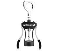 Ipow Red Wine Corkscrew Beer Bottle Opener Wing with Black Silicone, Updated Version