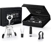 IPOW Wine Opener Gift Set-Zinc Alloy Wing Corkscrew, Foil Cutter, Wine Aerator and Vacuum Stopper, Wine Bottle Opener Accessories Kit for Women, Men, Wine Lovers