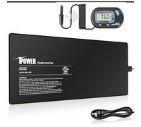 iPower 20x45cm Reptile Heat Mat 24W LCD Digital Thermometer for Aquarium, Terrarium Heater, Thermal Pad for Turtles, Lizards, Frogs and Other Small Animals, Various