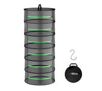 iPower 2ft 6-Layer Foldable Herb Mesh Dry Rack Hanging Drying Net with Zippers Heavy Duty Ring for Hydroponic Plant, Free Storage Bag and Hook Included, New