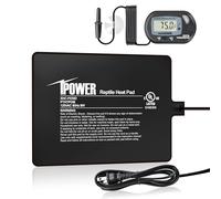 iPower 6x8 Inch Reptile Heat Mat 8W LCD Digital Thermometer for Aquarium, Terrarium Heater, Thermal Pad for Turtles, Lizards, Frogs and Other Small Animals, Various
