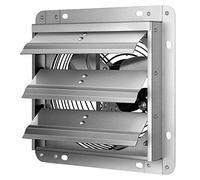 iPower 7 Inch Wall Mounted Shutter Exhaust Fan, Aluminum, 1600 RPM, 760 CFM, for Attic, Garage, Louvered Vent, Plant, Greenhouse, Silver