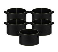 iPower Container with Strap Handles for Garden and Planting Vegetable Flowers, Fabric, Black with Green Stitch Sewing, 20 Gallon