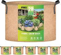 iPower Growth Bags nonwoven pots Aeration Container, Tan, 5-Pack 20 Gallon