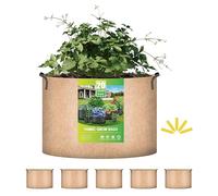 iPower Heavy Duty Durable Container, Strap Handles for Garden, Fabric, Tan, 20 Gallon