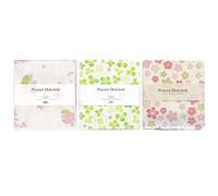 IPPINKA Nawrap Printed Dishcloths Set of 3, Japanese White-Eye + Clover + Flower