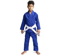 Ippon Gear BJJ GI Brazilian Jiu Jitsu kids/beginner suit incl. white belt [Size M1 I Pearl-Weave material I 350gr/m² fabric density I Tear-resistant material with sealed seams] blue