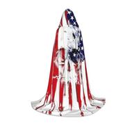 IPPONGET American Flag Skull Print Hooded Cloak, Carnival Theme Party Decoration, Vampire Role Play, Gothic Cosplay