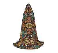 IPPONGET Colorful Sugar Skulls Printed Hooded Jacket Carnival Themed Party Decorations Vampire Role Play Gothic Cosplay