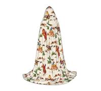 IPPONGET Cowboy Ride Horse Print Hooded Cloak Carnival Theme Party Decorations Vampire Role Play Gothic Cosplay