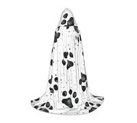IPPONGET Dog Paw Pattern Hooded Carnival Jacket Theme Party Decorations Vampire Role Play Gothic Cosplay