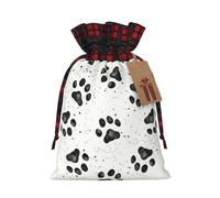 IPPONGET Dog Paw Pattern Print Christmas Wrapping Bags Festive Gift Bags For Coworkers Weddings Parties More