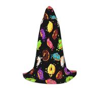 IPPONGET Donut Print Hooded Cloak Carnival Theme Party Decorations Vampire Role Play Gothic Cosplay