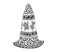 IPPONGET Ethnic Turtle Print Hooded Cape Striped Carnival Theme Party Decoration Vampire Role Play Gothic Cosplay