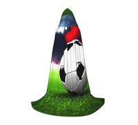 IPPONGET Football Sports Ball Print Hooded Cloak Carnival Theme Party Decorations Vampire Role Play Gothic Cosplay