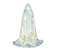 IPPONGET Green Sea Blue Seaweed Print Hooded Coat Theme Carnival Party Decoration Vampire Role Play Gothic Cosplay