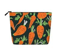 IPPONGET Happy carrot seamless pattern Print vanity bag Single-layer Makeup Bag with Zippered Pouches for Women Cute and Portable, Black, One Size, Black, One Size
