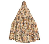 IPPONGET Labrador Retriever Dogs Print Unisex Full Length Hooded Spooky Halloween Costume Accessory Medieval Witch Vampire