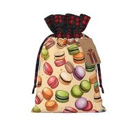 IPPONGET Macaron Biscuit Flavored Print Christmas Wrapping Bags Festive Gift Bags For Coworkers Weddings Parties More
