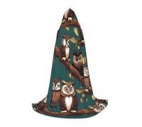 IPPONGET Many owls on the branches of the trees hooded printed hooded carnival theme party decorations vampire role play cosplay gothic