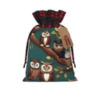 IPPONGET Many Owls On Tree Branches Print Christmas Wrapping Bags Festive Gift Bags For Coworkers Weddings Parties More