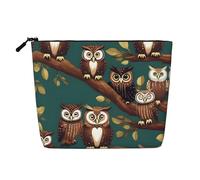 IPPONGET Many Owls on Tree Branches Print vanity bag Single-layer Makeup Bag with Zippered Pouches for Women Cute and Portable