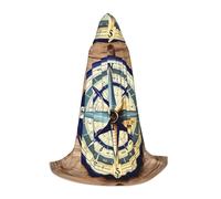 IPPONGET Maritime sailboat compass print hood cape carnival themed party decorations vampire role play gothic cosplay