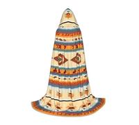 IPPONGET Native American Print Hooded Cloak, Carnival Theme Party Decoration, Vampire Role Play, Gothic Cosplay