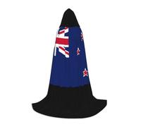 IPPONGET New Zealand Flag Print Hooded Cloak Themed Carnival Party Decoration Vampire Role Play Gothic Cosplay