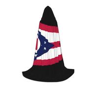 IPPONGET Ohio State Flag Cloak Print Hooded Carnival Theme Party Decorations Vampire Role Play Gothic Cosplay