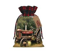 IPPONGET Old Tractor Photoes Farm Print Christmas Wrapping Bags Festive Gift Bags For Coworkers Weddings Parties More